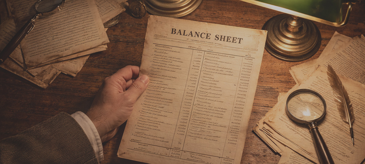 Early company balance sheet