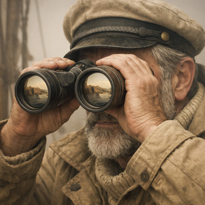 Sailor checking the shore.